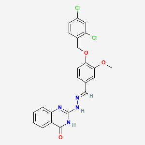 4-[(2,4-dichlorobenzyl)oxy]-3-methoxybenzaldehyde (4-oxo-3,4-dihydro-2-quinazolinyl)hydrazone