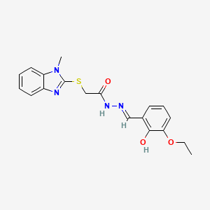 N'-(3-ethoxy-2-hydroxybenzylidene)-2-[(1-methyl-1H-benzimidazol-2-yl)thio]acetohydrazide