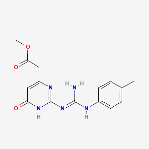 molecular formula C15H17N5O3 B3724983 methyl [2-({imino[(4-methylphenyl)amino]methyl}amino)-6-oxo-3,6-dihydro-4-pyrimidinyl]acetate 
