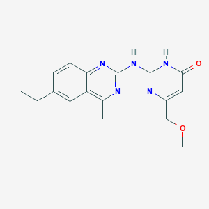 molecular formula C17H19N5O2 B3724991 2-[(6-ethyl-4-methyl-2-quinazolinyl)amino]-6-(methoxymethyl)-4(1H)-pyrimidinone 