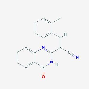 molecular formula C18H13N3O B3725050 3-(2-methylphenyl)-2-(4-oxo-3,4-dihydro-2-quinazolinyl)acrylonitrile 