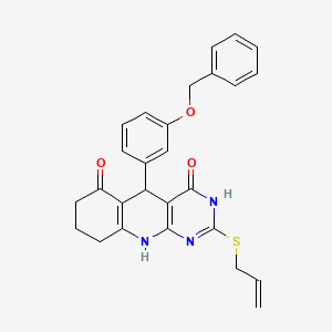 2-(allylthio)-5-[3-(benzyloxy)phenyl]-5,8,9,10-tetrahydropyrimido[4,5-b]quinoline-4,6(3H,7H)-dione