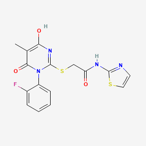 2-{[1-(2-fluorophenyl)-4-hydroxy-5-methyl-6-oxo-1,6-dihydro-2-pyrimidinyl]thio}-N-1,3-thiazol-2-ylacetamide