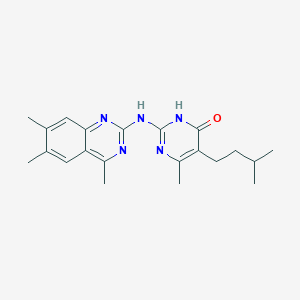 molecular formula C21H27N5O B3725106 6-methyl-5-(3-methylbutyl)-2-[(4,6,7-trimethyl-2-quinazolinyl)amino]-4(3H)-pyrimidinone 