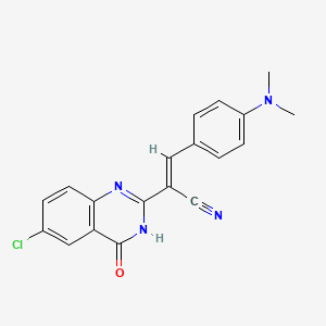 molecular formula C19H15ClN4O B3725109 2-(6-chloro-4-oxo-3,4-dihydro-2-quinazolinyl)-3-[4-(dimethylamino)phenyl]acrylonitrile 