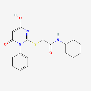 N-cyclohexyl-2-[(4-hydroxy-6-oxo-1-phenyl-1,6-dihydro-2-pyrimidinyl)thio]acetamide