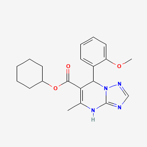 molecular formula C20H24N4O3 B3725155 cyclohexyl 7-(2-methoxyphenyl)-5-methyl-4,7-dihydro[1,2,4]triazolo[1,5-a]pyrimidine-6-carboxylate 