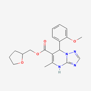 molecular formula C19H22N4O4 B3725167 tetrahydro-2-furanylmethyl 7-(2-methoxyphenyl)-5-methyl-4,7-dihydro[1,2,4]triazolo[1,5-a]pyrimidine-6-carboxylate 
