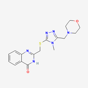 molecular formula C17H20N6O2S B3725186 2-({[4-methyl-5-(4-morpholinylmethyl)-4H-1,2,4-triazol-3-yl]thio}methyl)-4(3H)-quinazolinone 