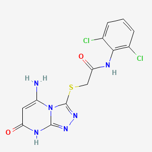 2-[(5-amino-7-oxo-7,8-dihydro[1,2,4]triazolo[4,3-a]pyrimidin-3-yl)thio]-N-(2,6-dichlorophenyl)acetamide
