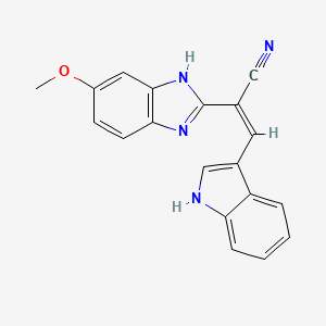 molecular formula C19H14N4O B3725205 3-(1H-indol-3-yl)-2-(5-methoxy-1H-benzimidazol-2-yl)acrylonitrile 