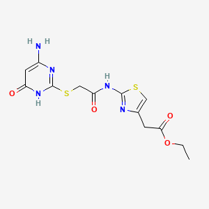 molecular formula C13H15N5O4S2 B3725218 ethyl [2-({[(4-amino-6-oxo-1,6-dihydro-2-pyrimidinyl)thio]acetyl}amino)-1,3-thiazol-4-yl]acetate 