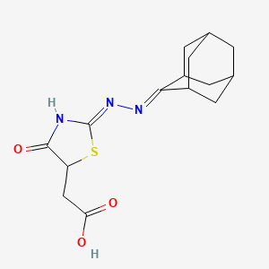 molecular formula C15H19N3O3S B3725225 [4-oxo-2-(tricyclo[3.3.1.1~3,7~]dec-2-ylidenehydrazono)-1,3-thiazolidin-5-yl]acetic acid 