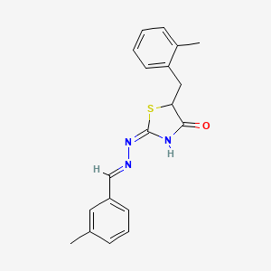 molecular formula C19H19N3OS B3725252 3-methylbenzaldehyde [5-(2-methylbenzyl)-4-oxo-1,3-thiazolidin-2-ylidene]hydrazone 