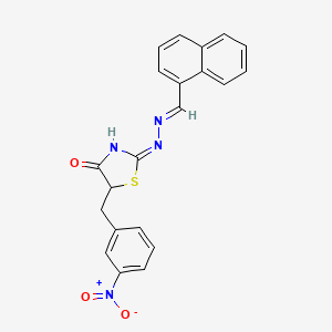 molecular formula C21H16N4O3S B3725256 1-naphthaldehyde [5-(3-nitrobenzyl)-4-oxo-1,3-thiazolidin-2-ylidene]hydrazone 