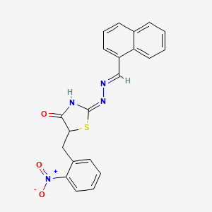 molecular formula C21H16N4O3S B3725262 1-naphthaldehyde [5-(2-nitrobenzyl)-4-oxo-1,3-thiazolidin-2-ylidene]hydrazone 