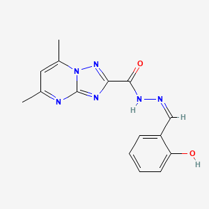 molecular formula C15H14N6O2 B3725284 N'-(2-hydroxybenzylidene)-5,7-dimethyl[1,2,4]triazolo[1,5-a]pyrimidine-2-carbohydrazide 