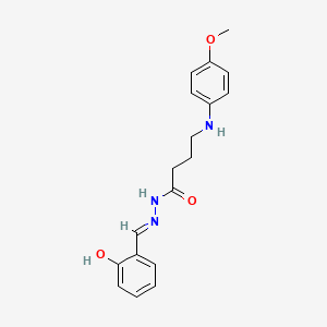 molecular formula C18H21N3O3 B3725291 N'-(2-hydroxybenzylidene)-4-[(4-methoxyphenyl)amino]butanohydrazide 
