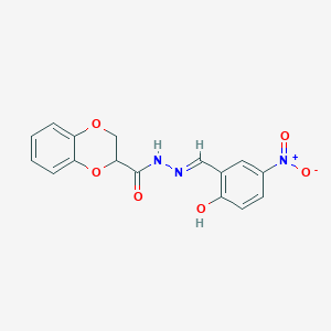 molecular formula C16H13N3O6 B3725297 N'-(2-hydroxy-5-nitrobenzylidene)-2,3-dihydro-1,4-benzodioxine-2-carbohydrazide 