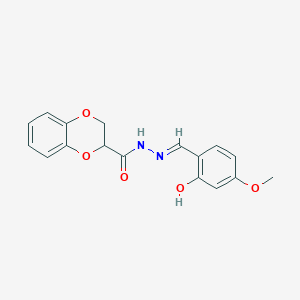 molecular formula C17H16N2O5 B3725310 N'-(2-hydroxy-4-methoxybenzylidene)-2,3-dihydro-1,4-benzodioxine-2-carbohydrazide 