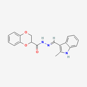 molecular formula C19H17N3O3 B3725332 N'-[(2-methyl-1H-indol-3-yl)methylene]-2,3-dihydro-1,4-benzodioxine-2-carbohydrazide 