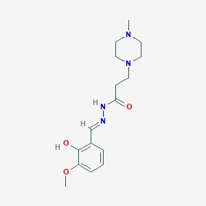 molecular formula C16H24N4O3 B3725363 N'-(2-hydroxy-3-methoxybenzylidene)-3-(4-methyl-1-piperazinyl)propanohydrazide 