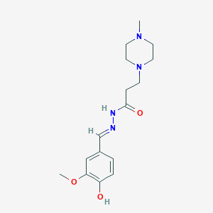 molecular formula C16H24N4O3 B3725368 N'-(4-hydroxy-3-methoxybenzylidene)-3-(4-methyl-1-piperazinyl)propanohydrazide 
