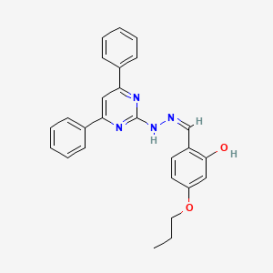 molecular formula C26H24N4O2 B3725381 2-hydroxy-4-propoxybenzaldehyde (4,6-diphenyl-2-pyrimidinyl)hydrazone 