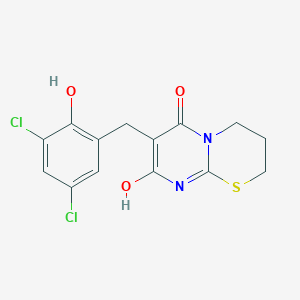 molecular formula C14H12Cl2N2O3S B3725402 7-(3,5-dichloro-2-hydroxybenzyl)-8-hydroxy-3,4-dihydro-2H,6H-pyrimido[2,1-b][1,3]thiazin-6-one 