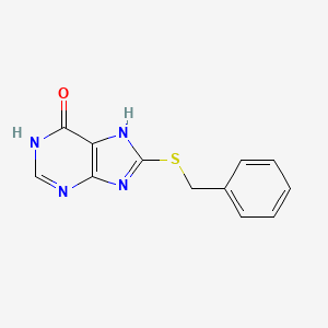 molecular formula C12H10N4OS B3725411 8-(benzylthio)-1,9-dihydro-6H-purin-6-one 