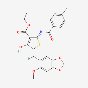 molecular formula C24H21NO7S B3725417 ethyl 5-[(6-methoxy-1,3-benzodioxol-5-yl)methylene]-2-[(4-methylbenzoyl)amino]-4-oxo-4,5-dihydro-3-thiophenecarboxylate 