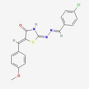 molecular formula C18H14ClN3O2S B3725431 4-chlorobenzaldehyde [5-(4-methoxybenzylidene)-4-oxo-1,3-thiazolidin-2-ylidene]hydrazone 