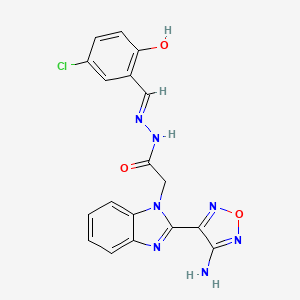 molecular formula C18H14ClN7O3 B3725437 2-[2-(4-amino-1,2,5-oxadiazol-3-yl)-1H-benzimidazol-1-yl]-N'-(5-chloro-2-hydroxybenzylidene)acetohydrazide 