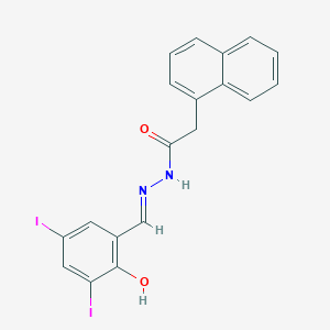 molecular formula C19H14I2N2O2 B3725456 N'-(2-hydroxy-3,5-diiodobenzylidene)-2-(1-naphthyl)acetohydrazide 
