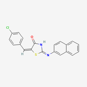 molecular formula C20H13ClN2OS B3725465 5-(4-chlorobenzylidene)-2-(2-naphthylimino)-1,3-thiazolidin-4-one 