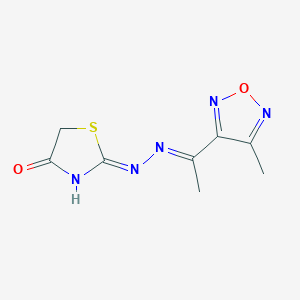 molecular formula C8H9N5O2S B3725470 1,3-thiazolidine-2,4-dione 2-{[1-(4-methyl-1,2,5-oxadiazol-3-yl)ethylidene]hydrazone} 