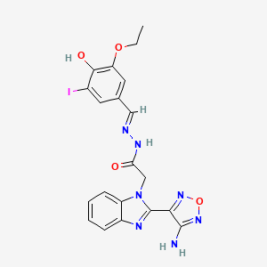 molecular formula C20H18IN7O4 B3725477 2-[2-(4-amino-1,2,5-oxadiazol-3-yl)-1H-benzimidazol-1-yl]-N'-(3-ethoxy-4-hydroxy-5-iodobenzylidene)acetohydrazide 