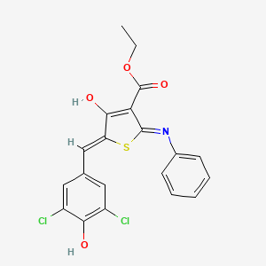 molecular formula C20H15Cl2NO4S B3725490 ethyl 2-anilino-5-(3,5-dichloro-4-hydroxybenzylidene)-4-oxo-4,5-dihydro-3-thiophenecarboxylate 