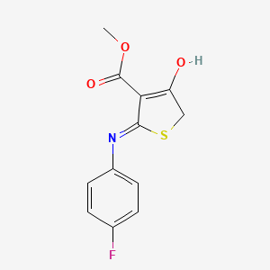 molecular formula C12H10FNO3S B3725504 methyl 2-[(4-fluorophenyl)amino]-4-oxo-4,5-dihydro-3-thiophenecarboxylate 