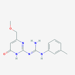 molecular formula C14H17N5O2 B3725507 N-[6-(methoxymethyl)-4-oxo-1,4-dihydro-2-pyrimidinyl]-N''-(3-methylphenyl)guanidine 