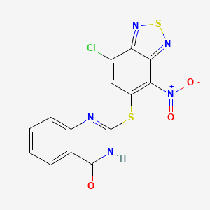 molecular formula C14H6ClN5O3S2 B3725509 2-[(7-chloro-4-nitro-2,1,3-benzothiadiazol-5-yl)thio]-4(3H)-quinazolinone 