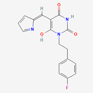 molecular formula C17H14FN3O3 B3725514 1-[2-(4-fluorophenyl)ethyl]-5-(1H-pyrrol-2-ylmethylene)-2,4,6(1H,3H,5H)-pyrimidinetrione 