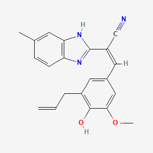 molecular formula C21H19N3O2 B3725554 3-(3-allyl-4-hydroxy-5-methoxyphenyl)-2-(5-methyl-1H-benzimidazol-2-yl)acrylonitrile 