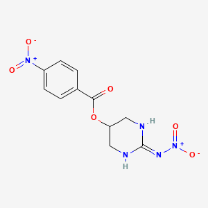 molecular formula C11H11N5O6 B3725585 2-(nitroimino)hexahydro-5-pyrimidinyl 4-nitrobenzoate 