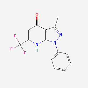 molecular formula C14H10F3N3O B3725598 3-methyl-1-phenyl-6-(trifluoromethyl)-1H-pyrazolo[3,4-b]pyridin-4-ol 