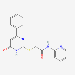 molecular formula C17H14N4O2S B3725618 2-[(6-oxo-4-phenyl-1,6-dihydro-2-pyrimidinyl)thio]-N-2-pyridinylacetamide 