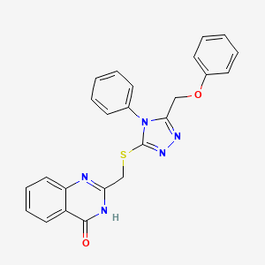 molecular formula C24H19N5O2S B3725628 2-({[5-(phenoxymethyl)-4-phenyl-4H-1,2,4-triazol-3-yl]thio}methyl)-4(3H)-quinazolinone 