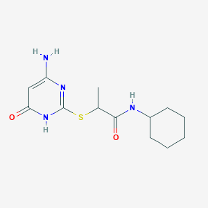 molecular formula C13H20N4O2S B3725635 2-[(4-amino-6-oxo-1,6-dihydro-2-pyrimidinyl)thio]-N-cyclohexylpropanamide 