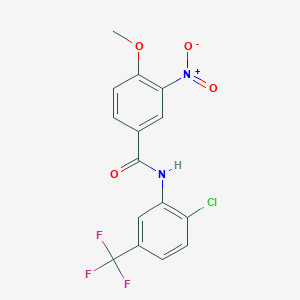 molecular formula C15H10ClF3N2O4 B3725643 N-[2-chloro-5-(trifluoromethyl)phenyl]-4-methoxy-3-nitrobenzamide 