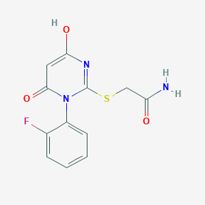 molecular formula C12H10FN3O3S B3725650 2-{[1-(2-fluorophenyl)-4-hydroxy-6-oxo-1,6-dihydro-2-pyrimidinyl]thio}acetamide 